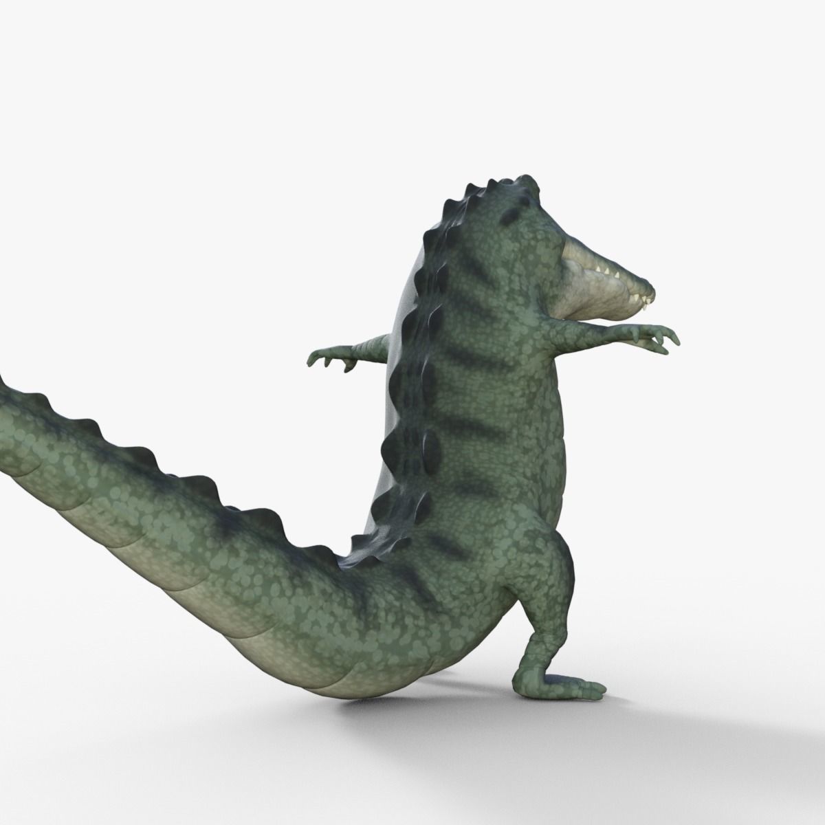 Cartoon Crocodile Rigged 3D model_17