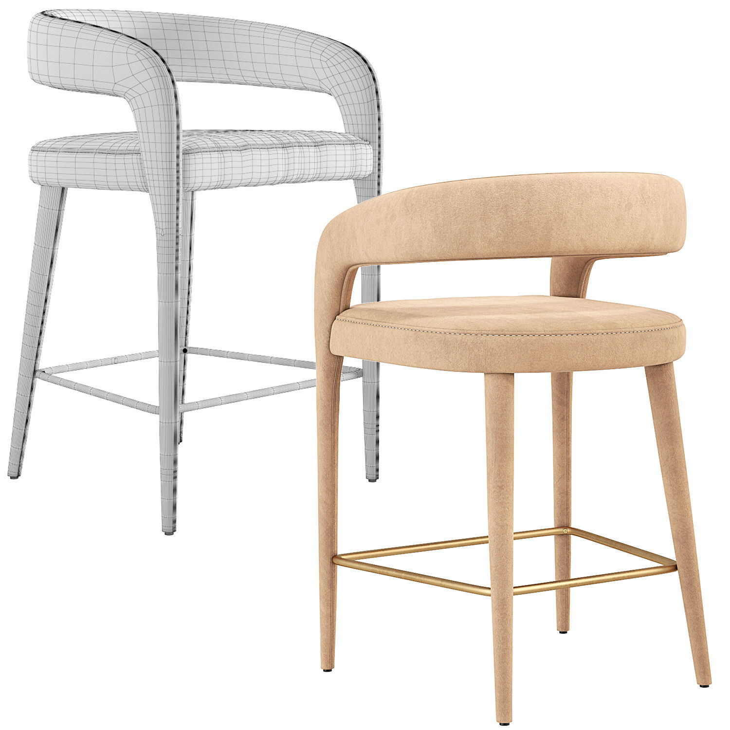 Lisette Dining Armchair CB2 3D model_4