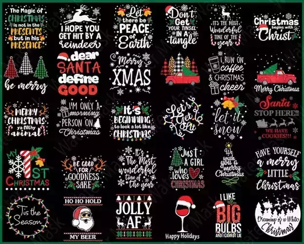 160 Merry Christmas Bundle Winter svg Santa SVG Holiday Png Svg