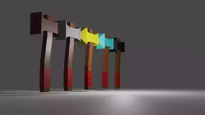 Axe  wood iron gold nezerit PLS I VERY WANT DONATE IN FORTNITE12 Low-poly 3D model