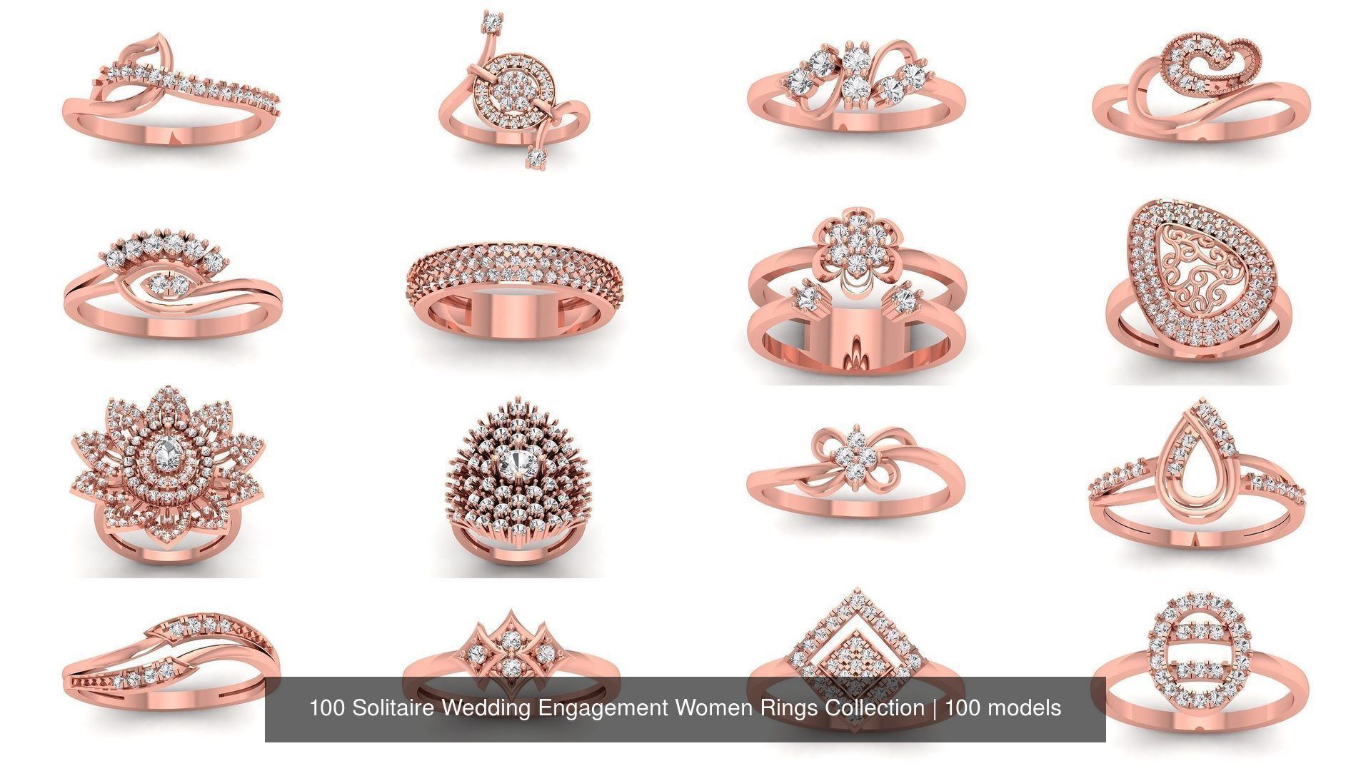 100 Solitaire Wedding Engagement Women Rings Collection _4