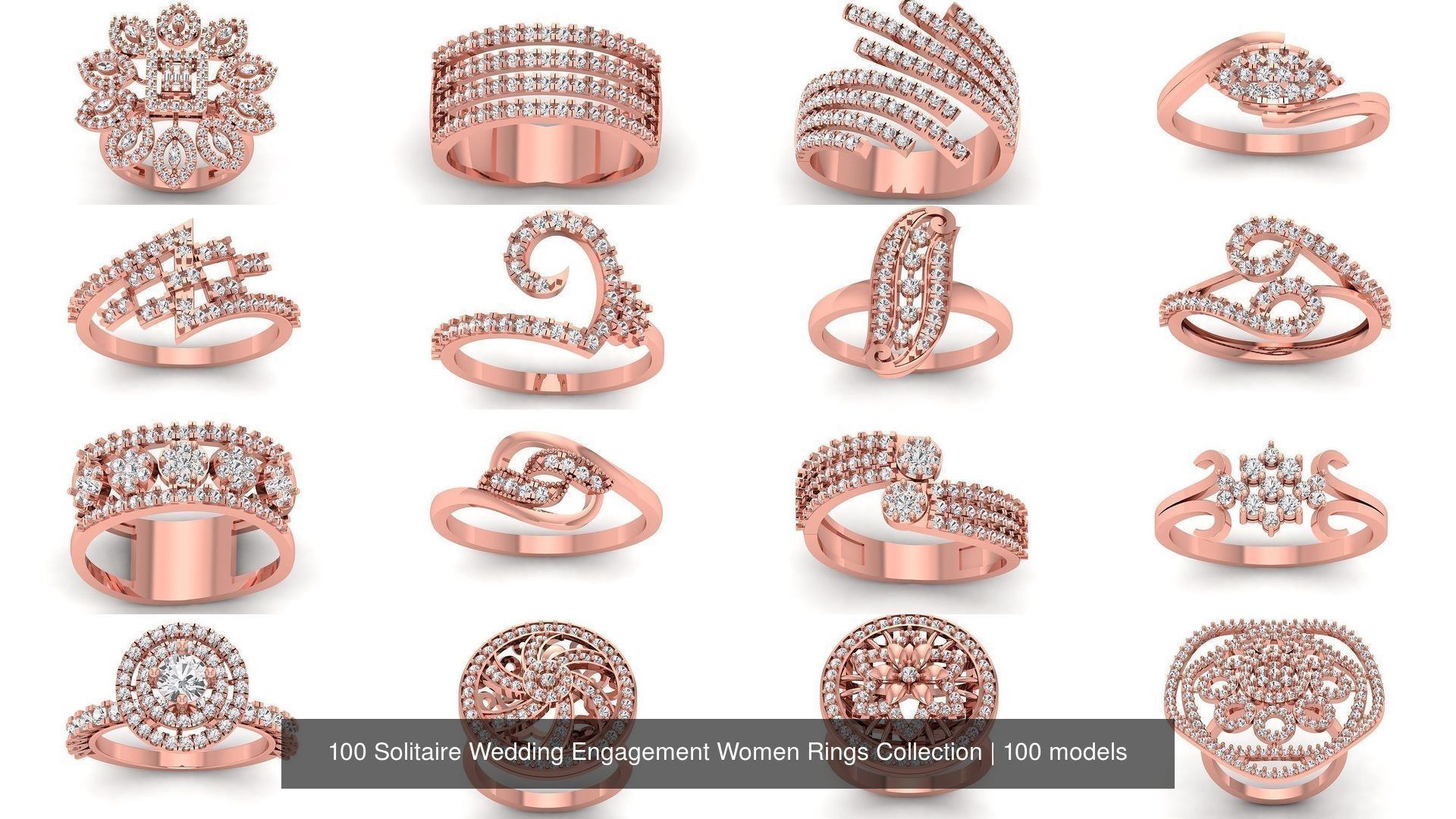 100 Solitaire Wedding Engagement Women Rings Collection _8