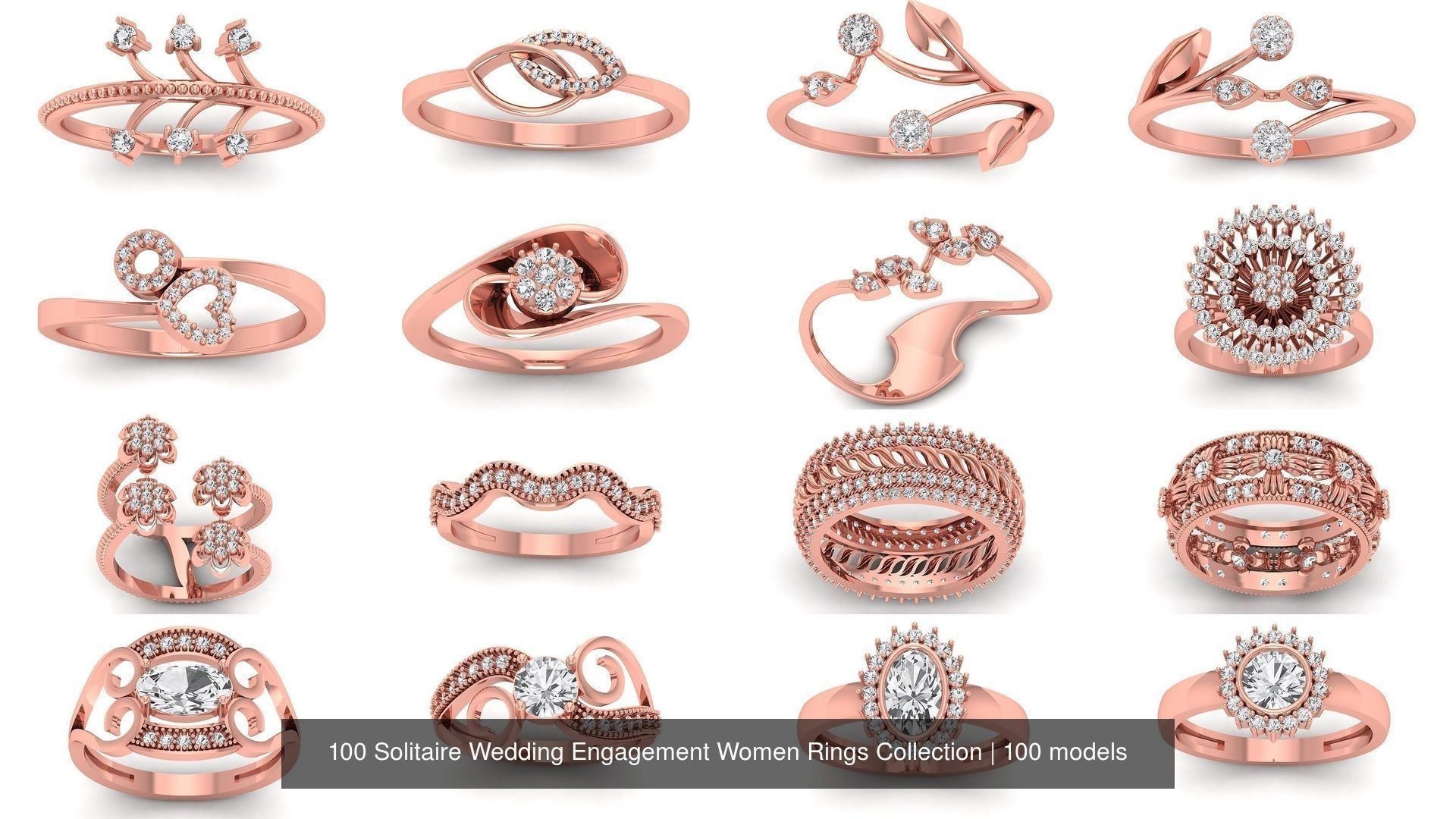 100 Solitaire Wedding Engagement Women Rings Collection _3