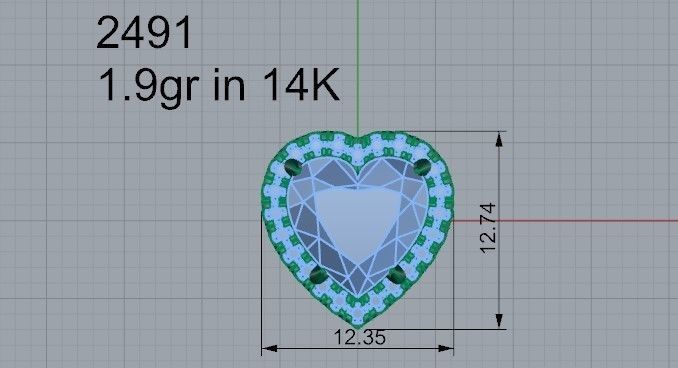 Beautiful heart pendant 2491 3D print model 3D print model_4