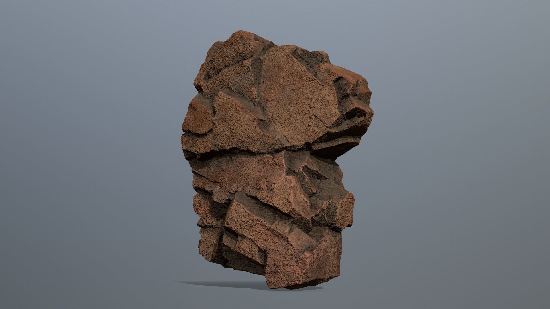 Stone rock Low-poly 3D model_1