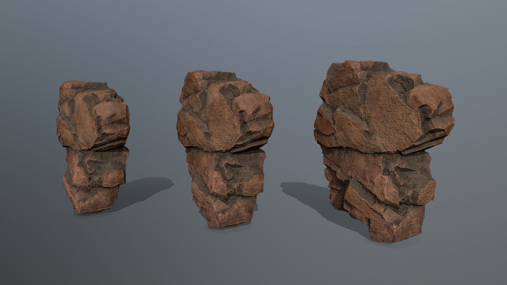 Stone rock Low-poly 3D model_17