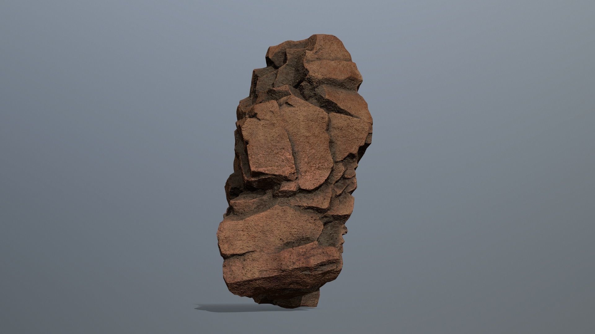 Stone rock Low-poly 3D model_4