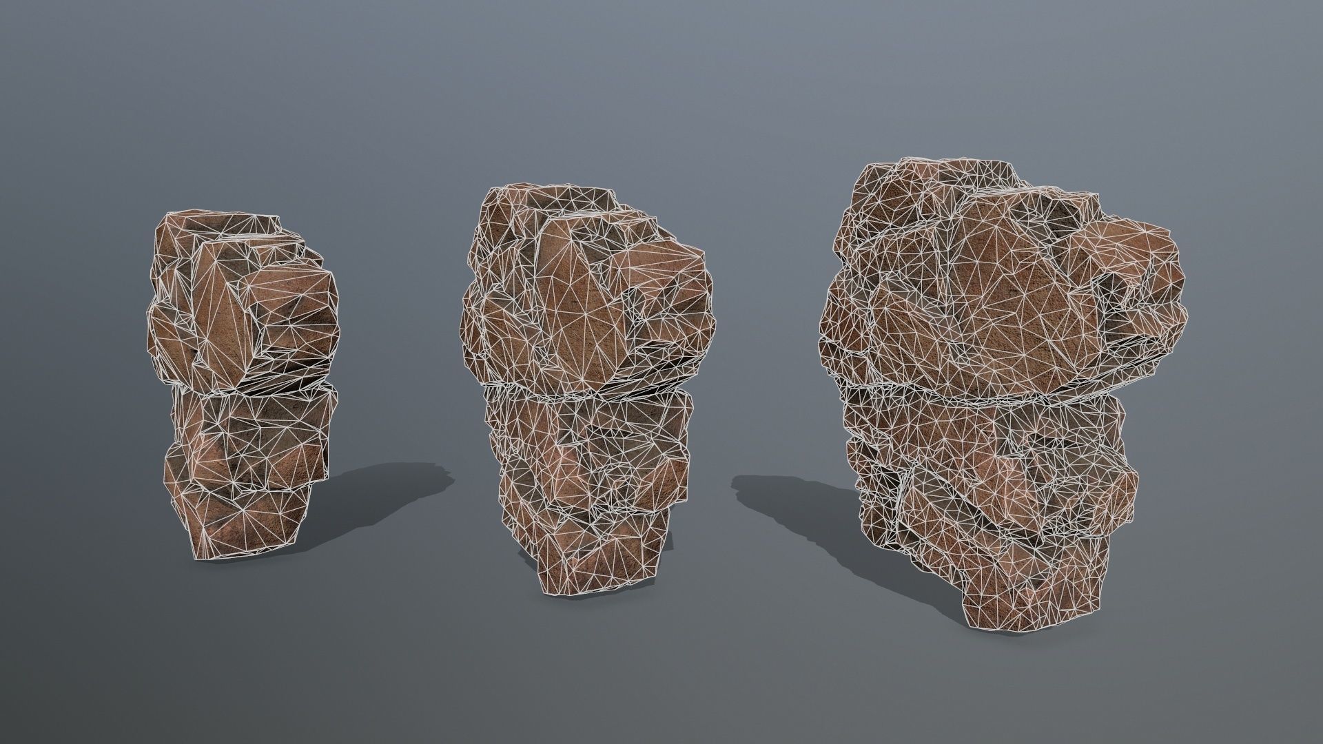 Stone rock Low-poly 3D model_18