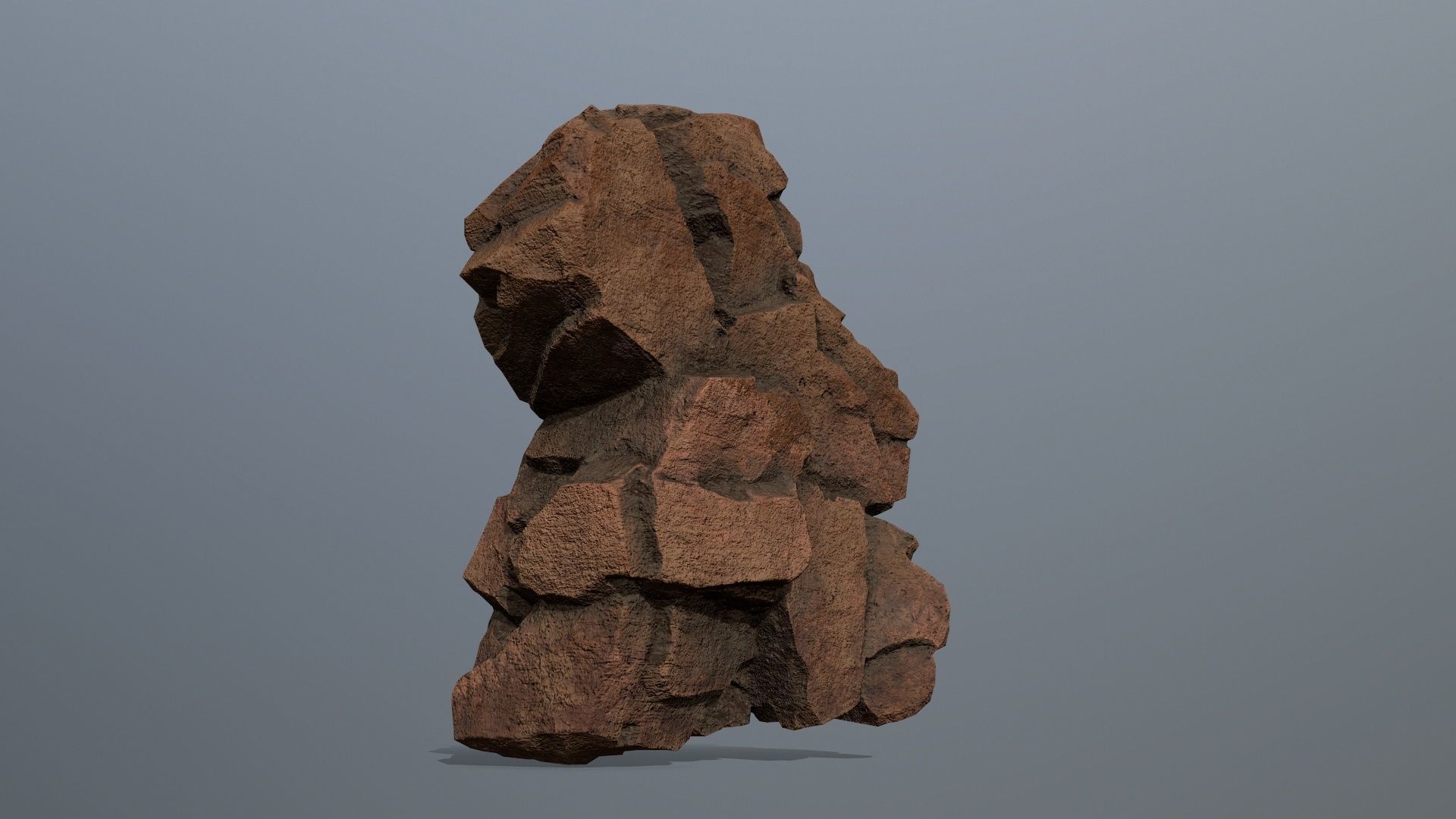Stone rock Low-poly 3D model_6