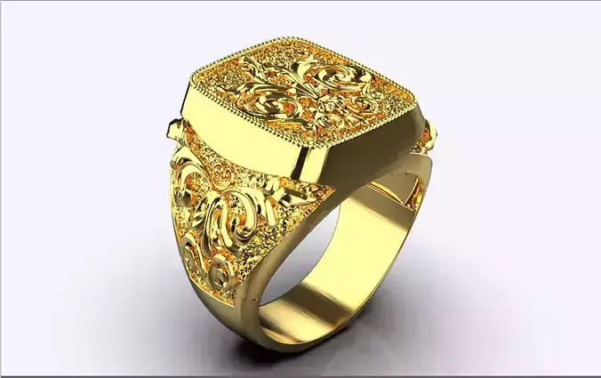 male signet Men ring 3D print model