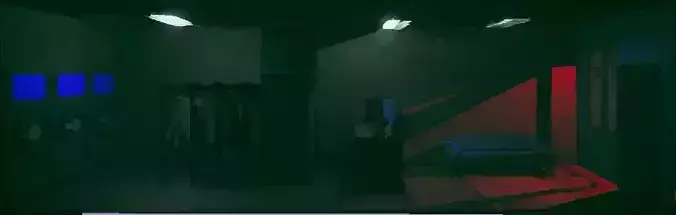 Laundromat room with lights