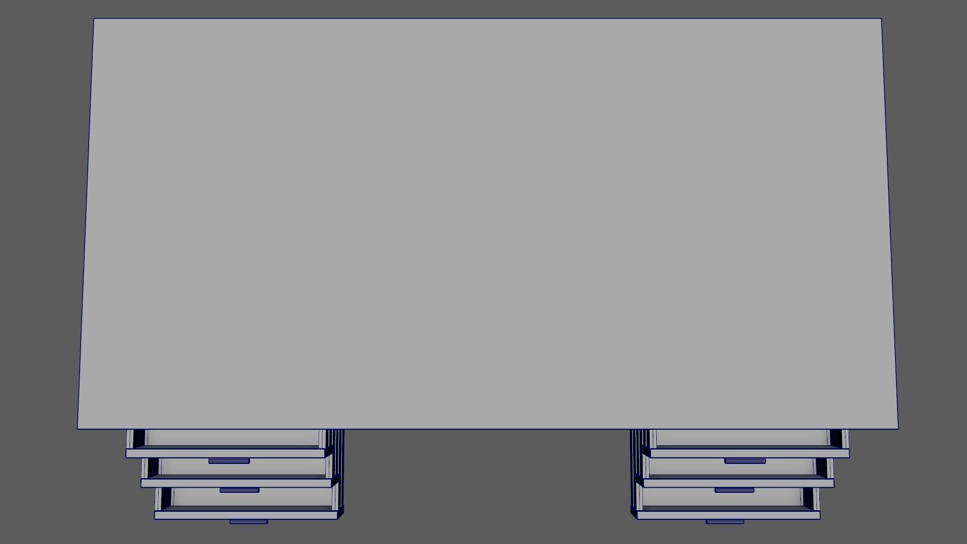 Teak Desk Low-poly 3D model_31