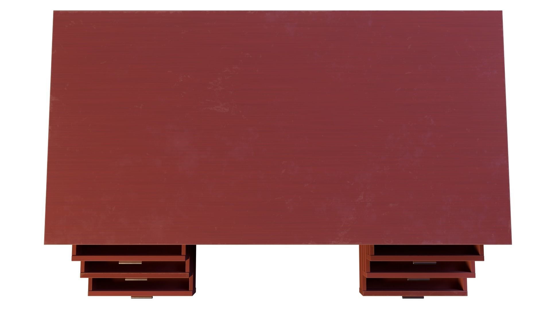 Teak Desk Low-poly 3D model_7