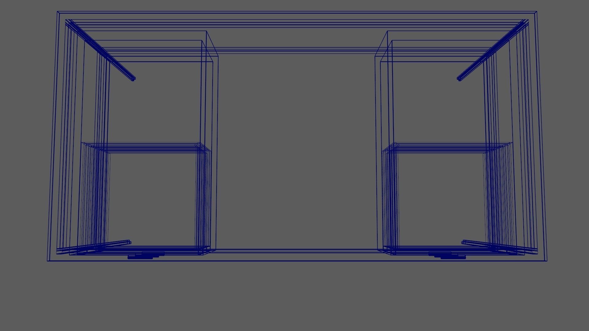 Teak Desk Low-poly 3D model_13