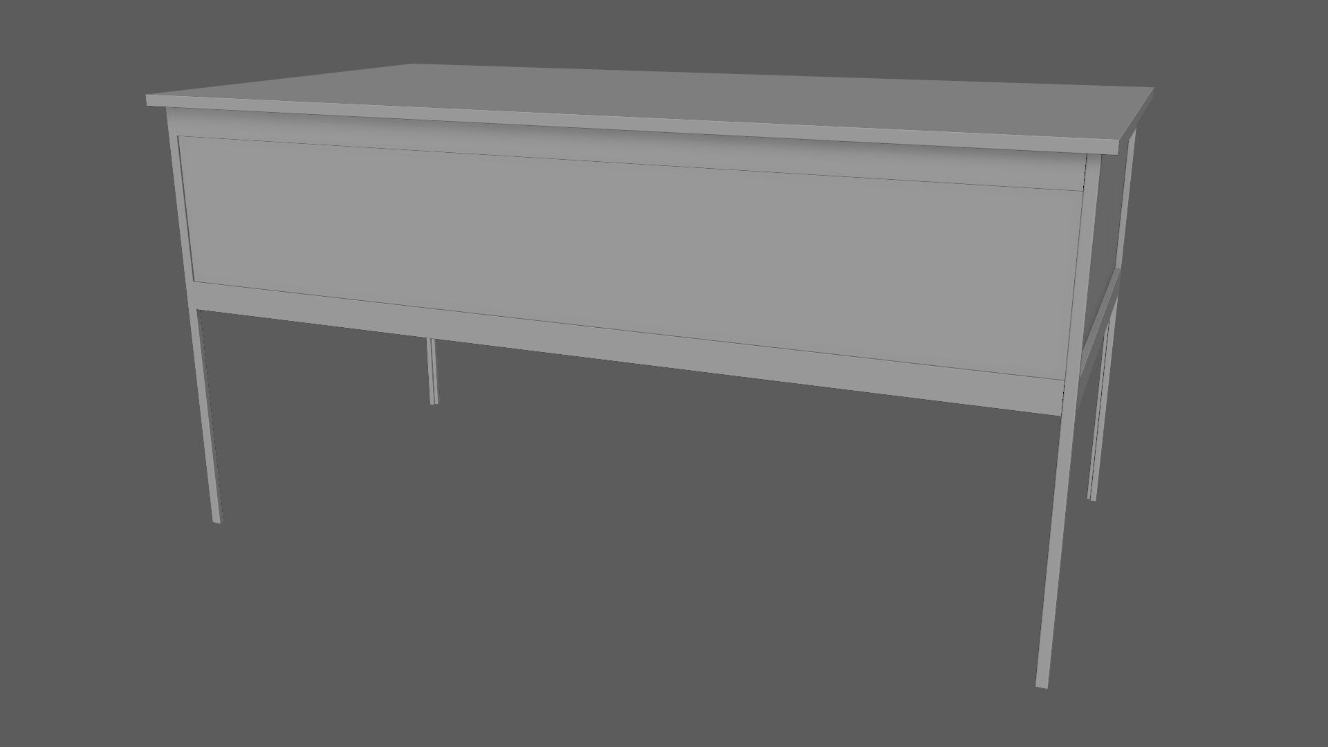 Teak Desk Low-poly 3D model_25