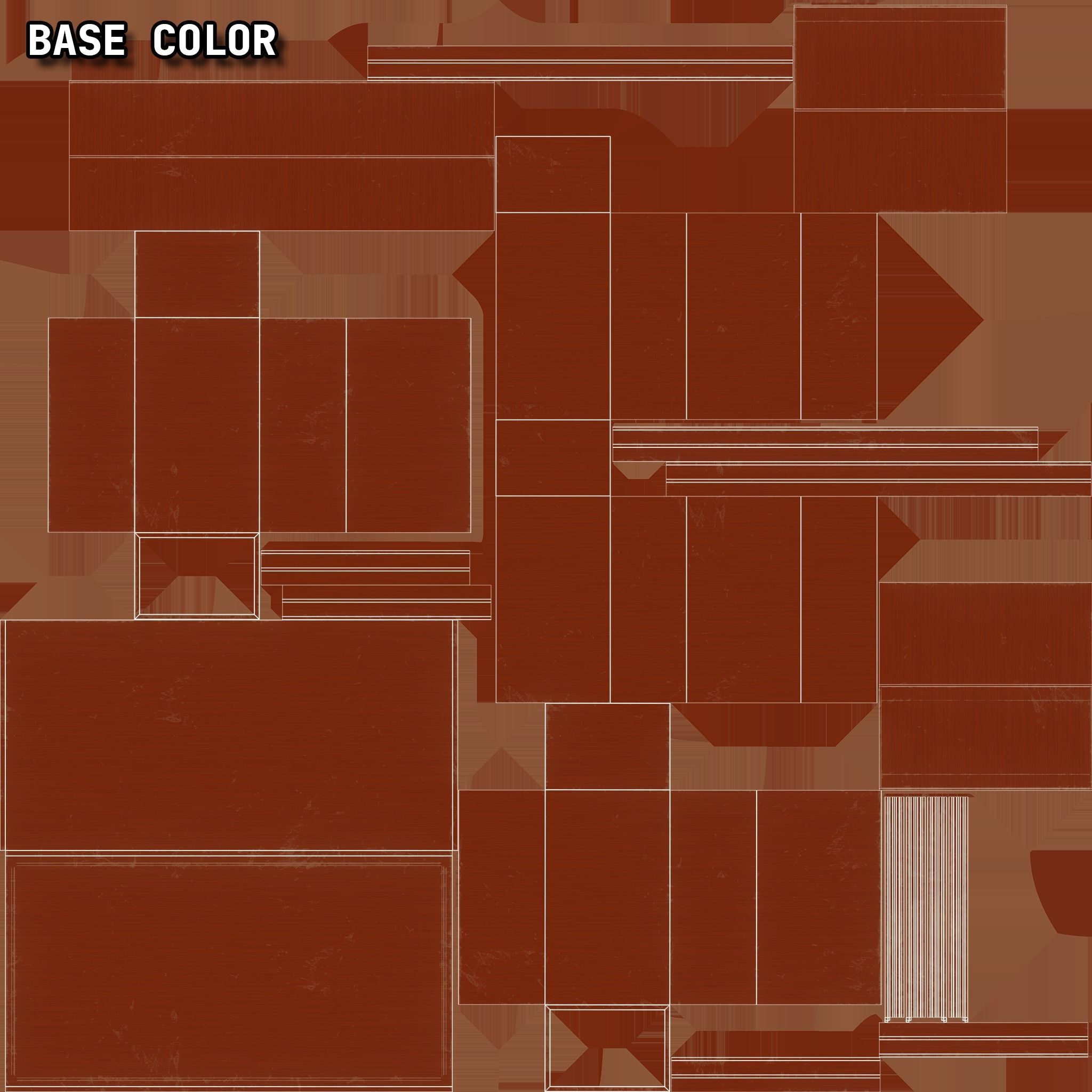 Teak Desk Low-poly 3D model_34