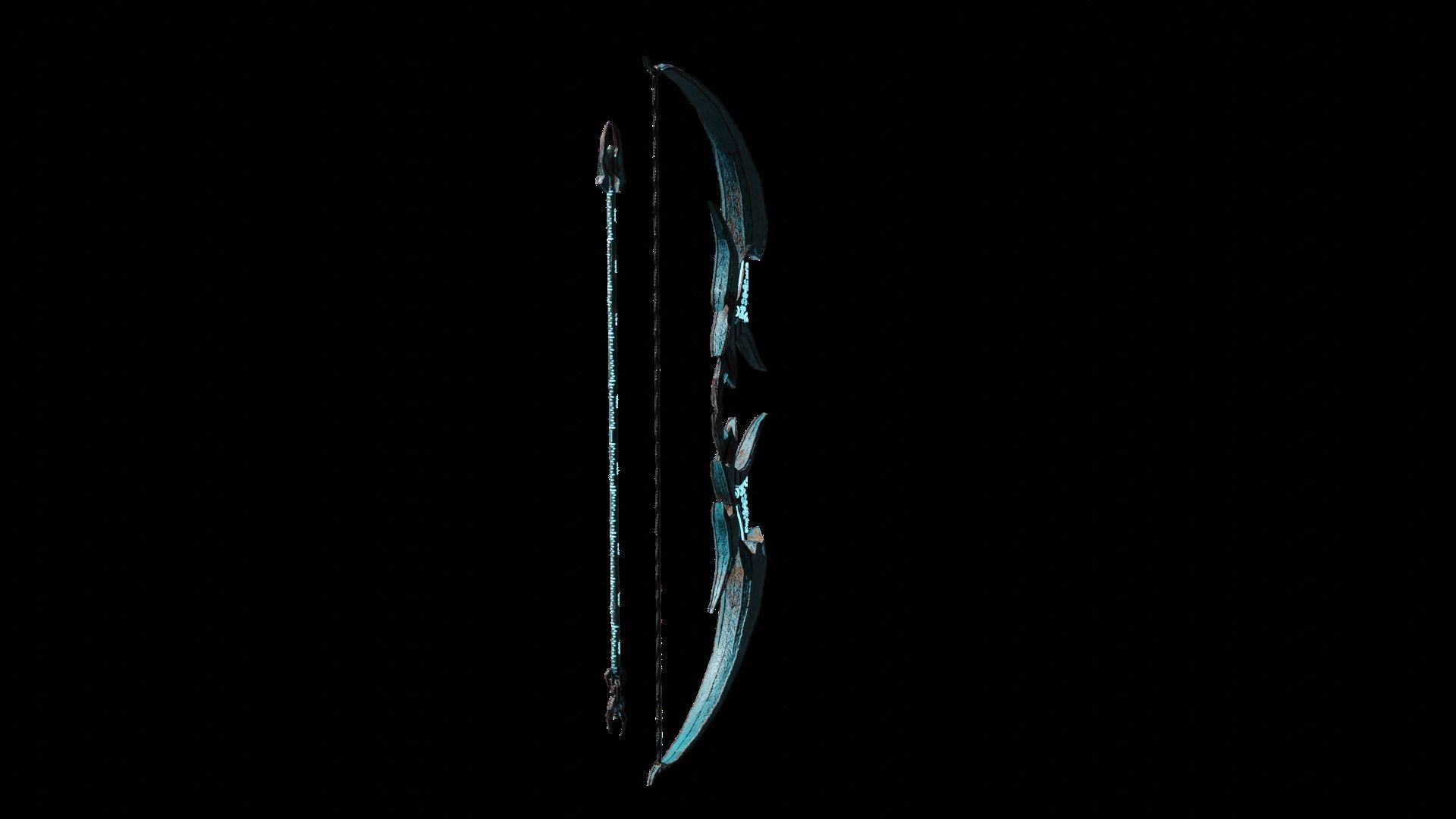 Stylized Bow and Arrow Low-poly 3D model_16