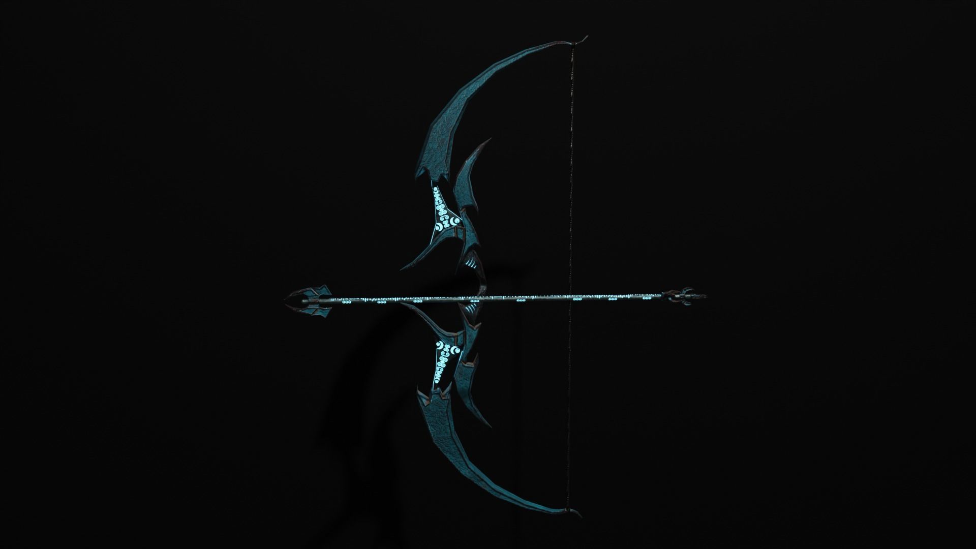 Stylized Bow and Arrow Low-poly 3D model_3