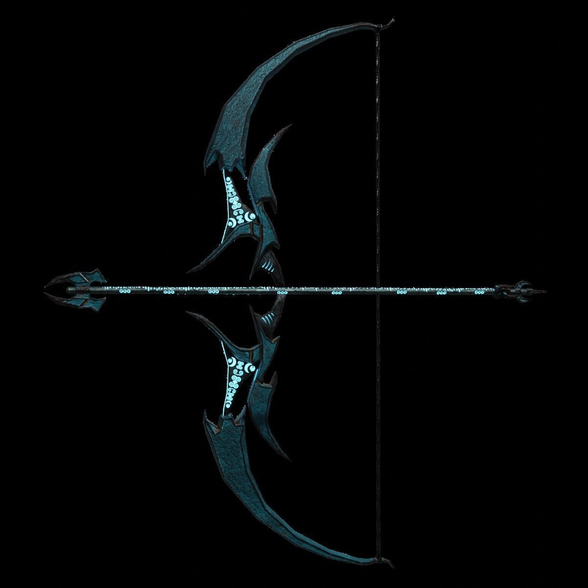 Stylized Bow and Arrow Low-poly 3D model_7