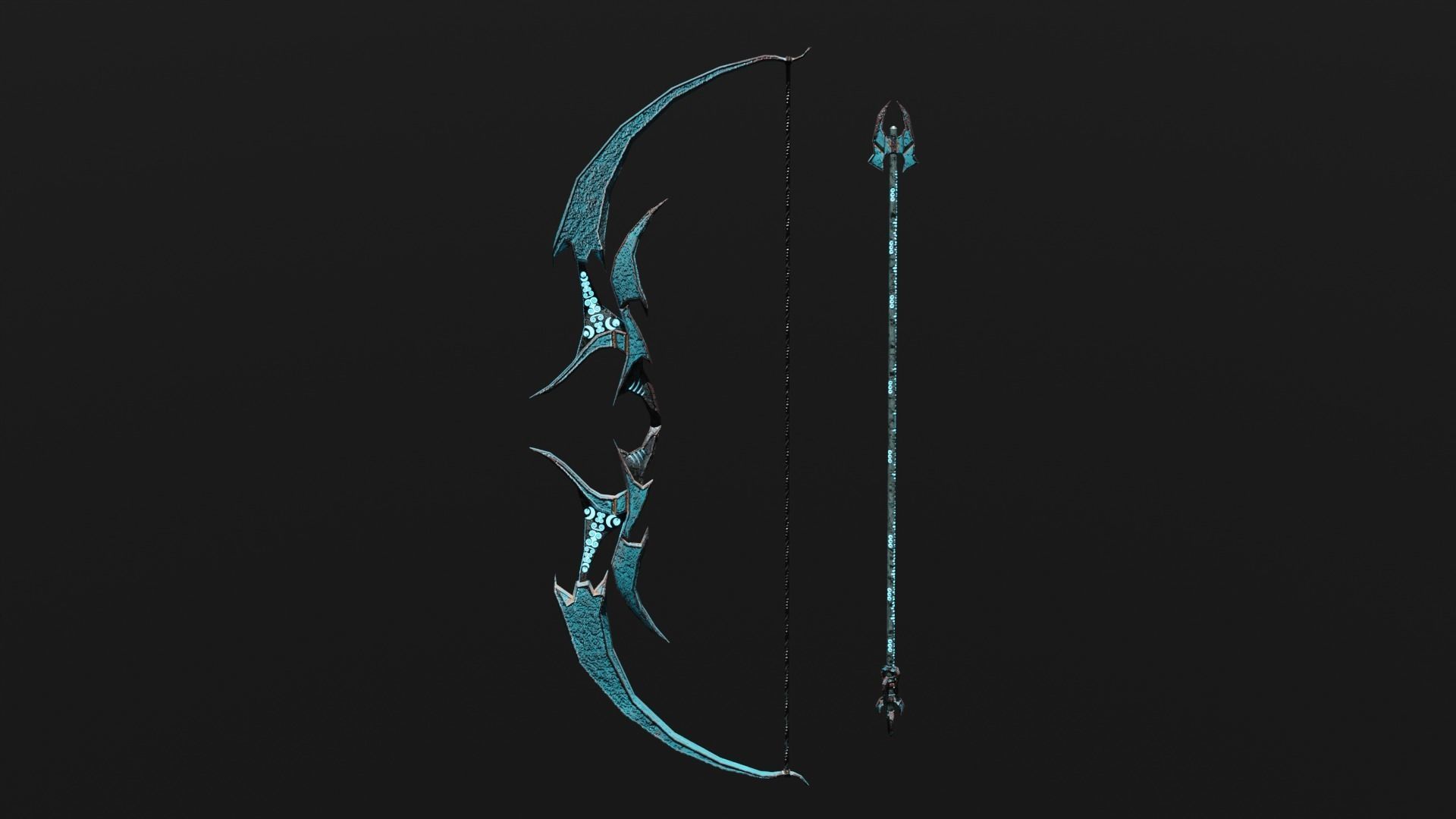 Stylized Bow and Arrow Low-poly 3D model_1