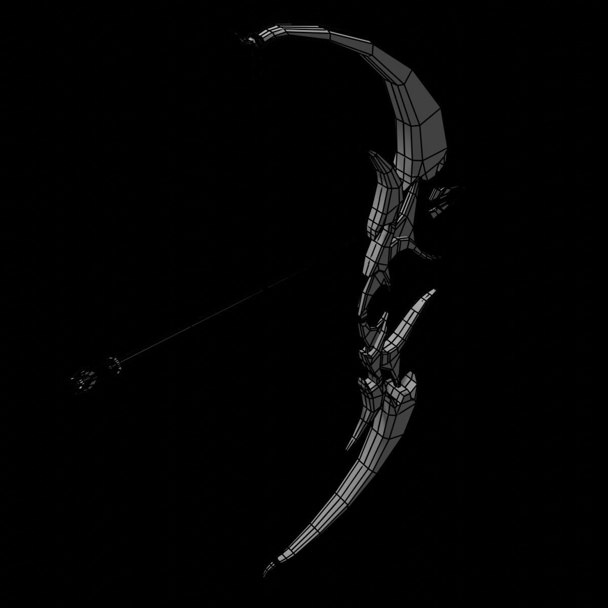 Stylized Bow and Arrow Low-poly 3D model_10