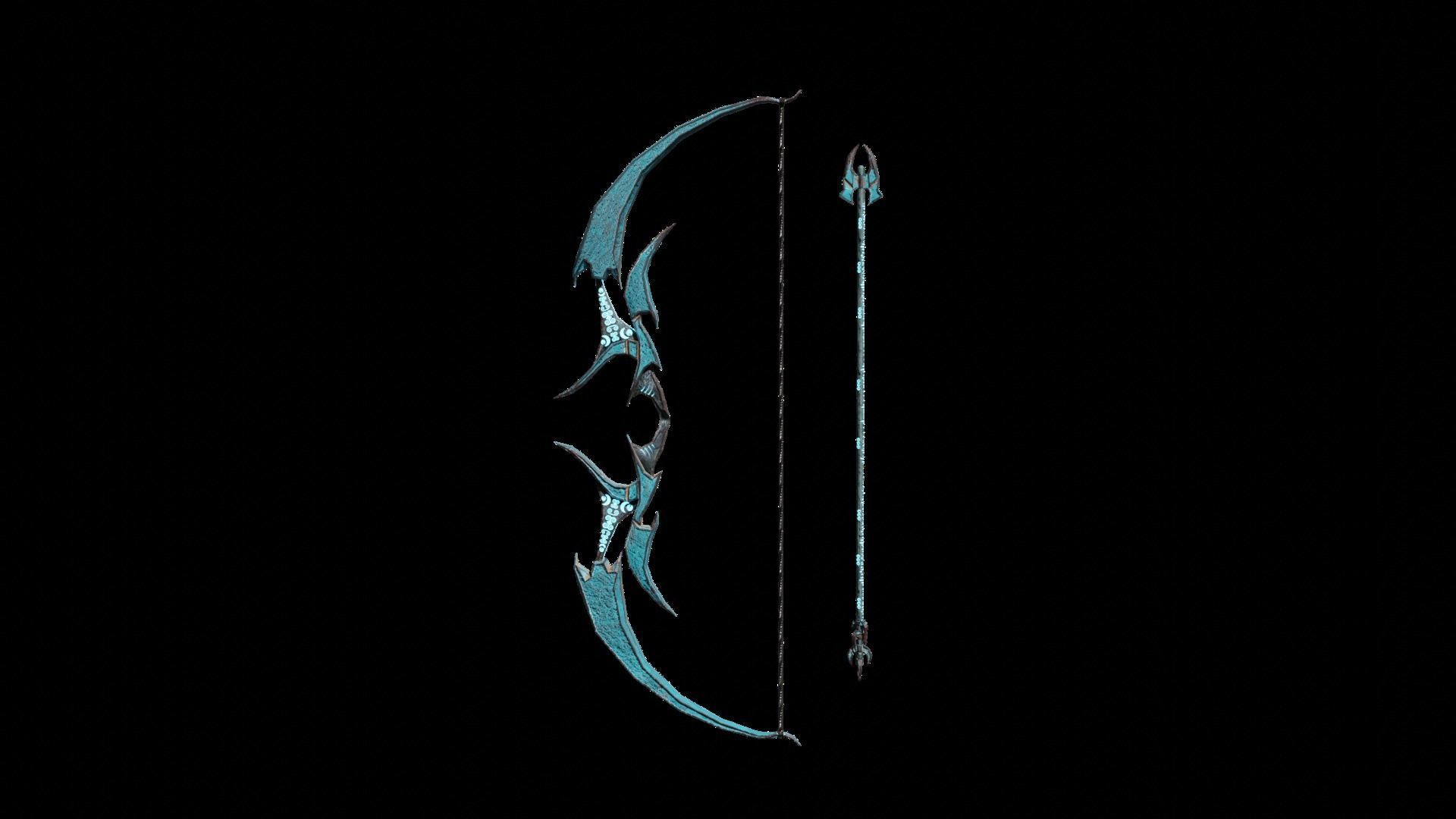 Stylized Bow and Arrow Low-poly 3D model_17