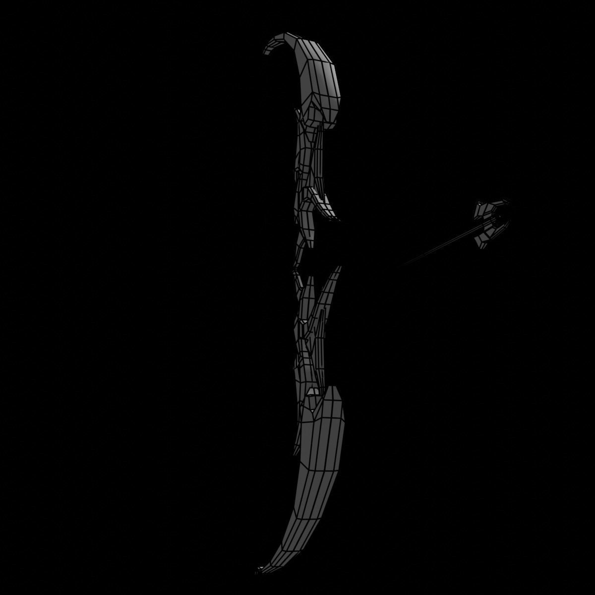 Stylized Bow and Arrow Low-poly 3D model_11