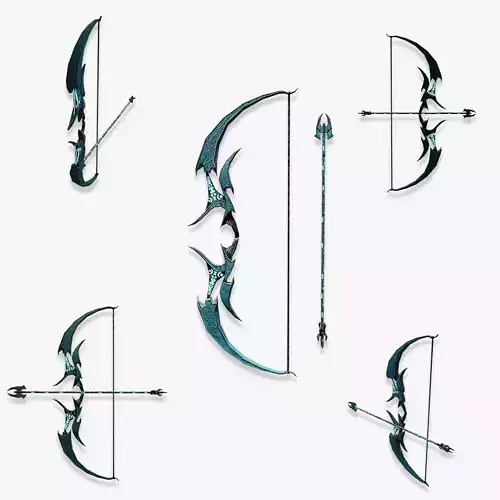Stylized Bow and Arrow Low-poly 3D model Stylized Bow and Arrow Low-poly 3D model