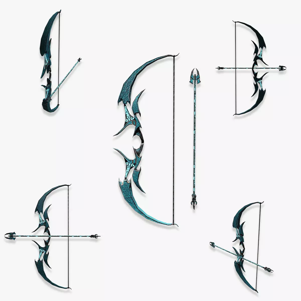 Stylized Bow and Arrow Low-poly 3D model_0