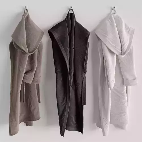 Bathrobe Hanging Set 01 3D model