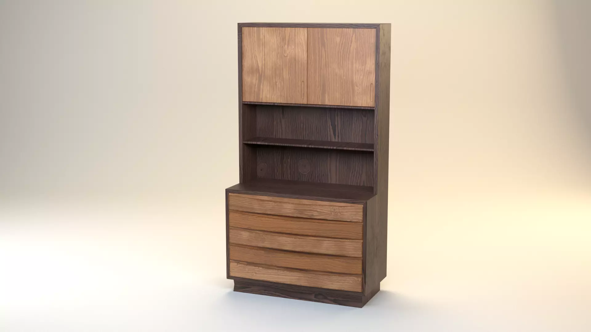 Wall Cabinet by Poul Hundevad Denmark 1960s Low-poly 3D model