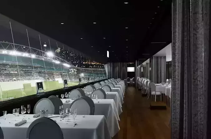 Luxurious Vip Restaurant With A View To Football Stadium 