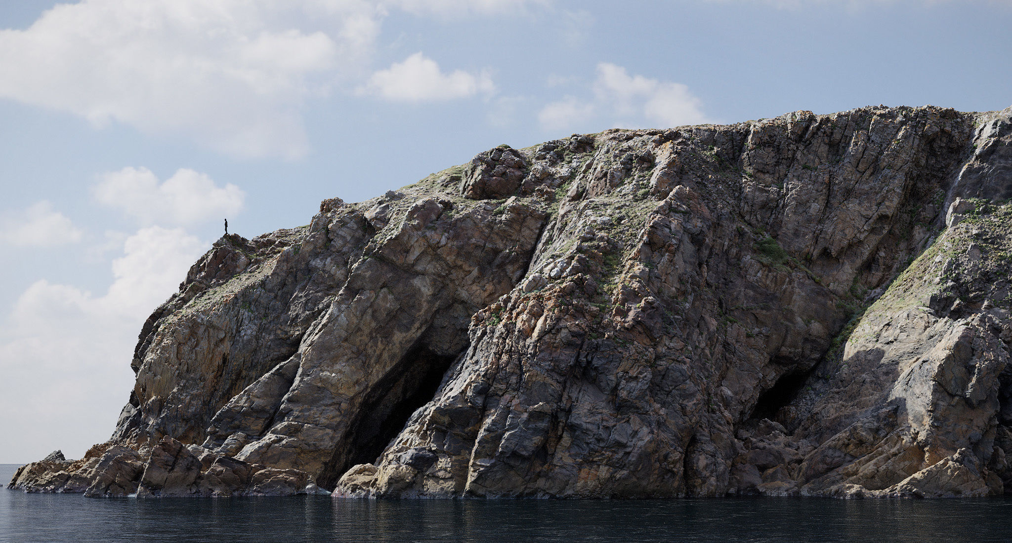 Large Coast Line Cliff PBR Scan 04 Low-poly 3D model_1
