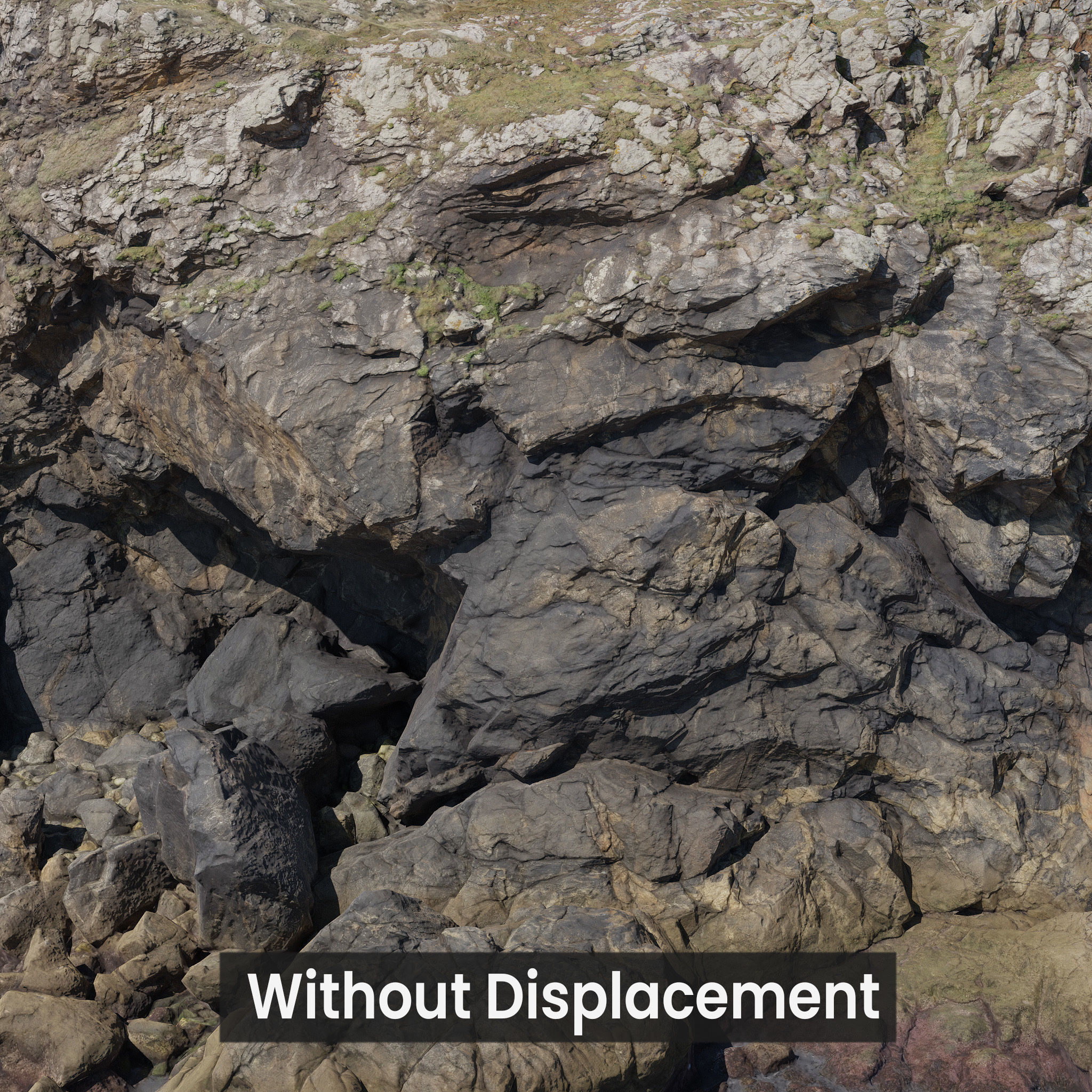 Large Coast Line Cliff PBR Scan 04 Low-poly 3D model_7