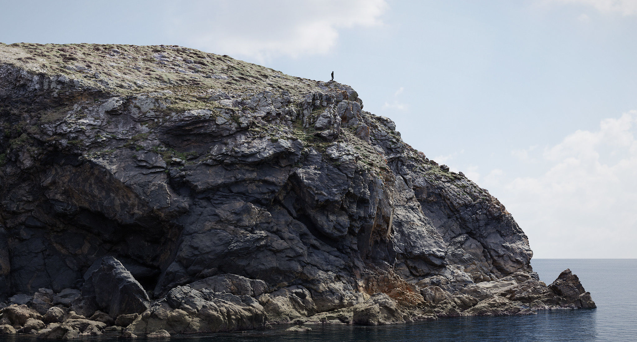 Large Coast Line Cliff PBR Scan 04 Low-poly 3D model_2