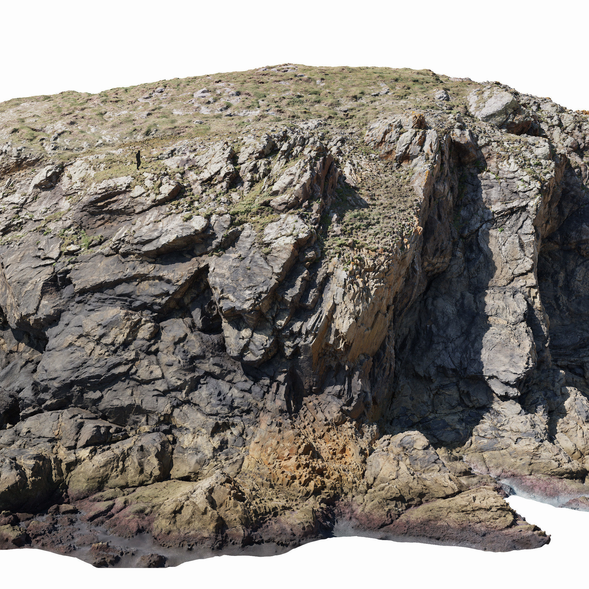 Large Coast Line Cliff PBR Scan 04 Low-poly 3D model_12
