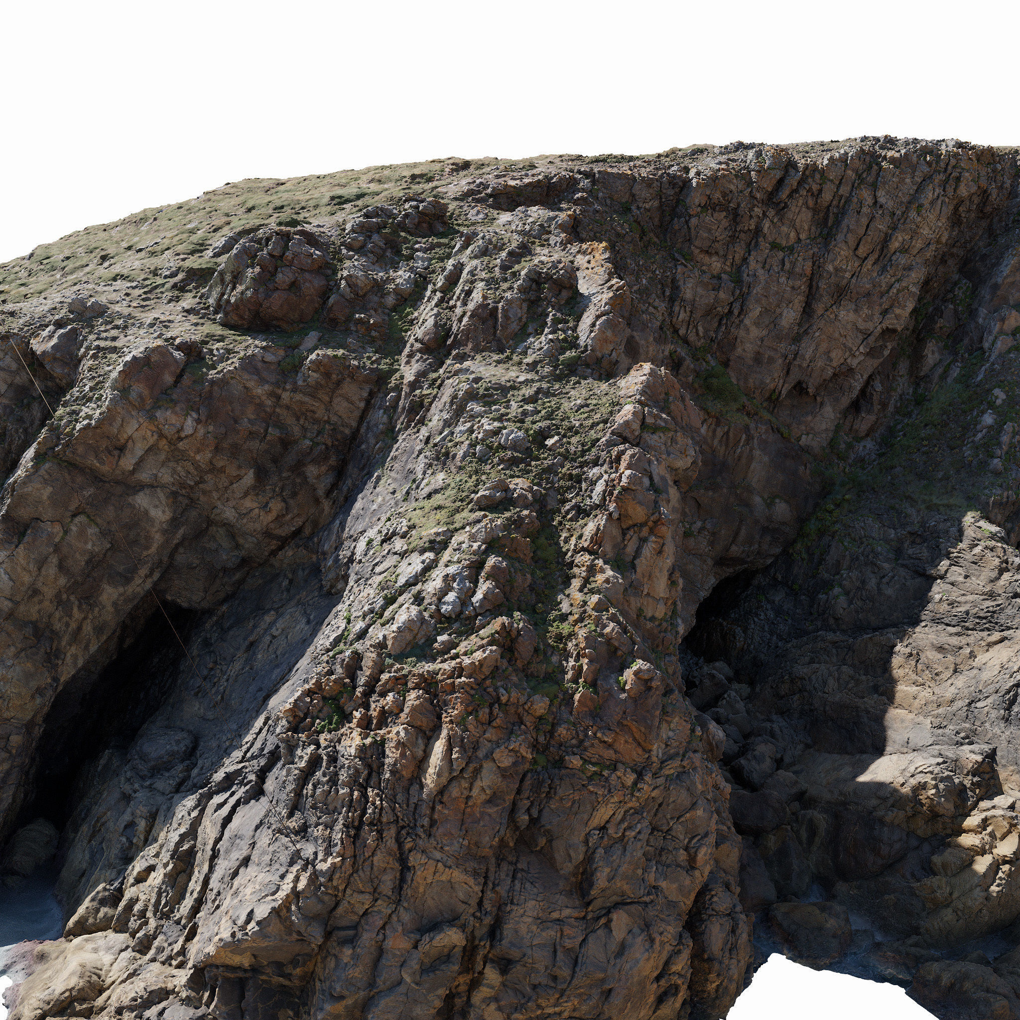 Large Coast Line Cliff PBR Scan 04 Low-poly 3D model_8