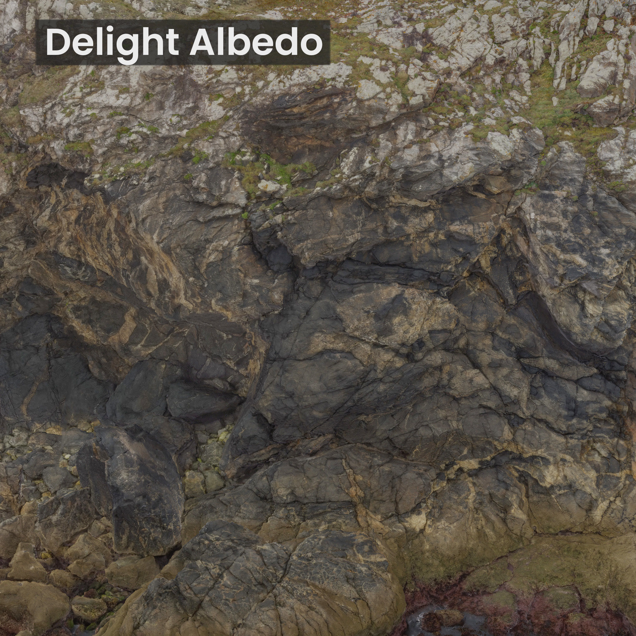 Large Coast Line Cliff PBR Scan 04 Low-poly 3D model_14