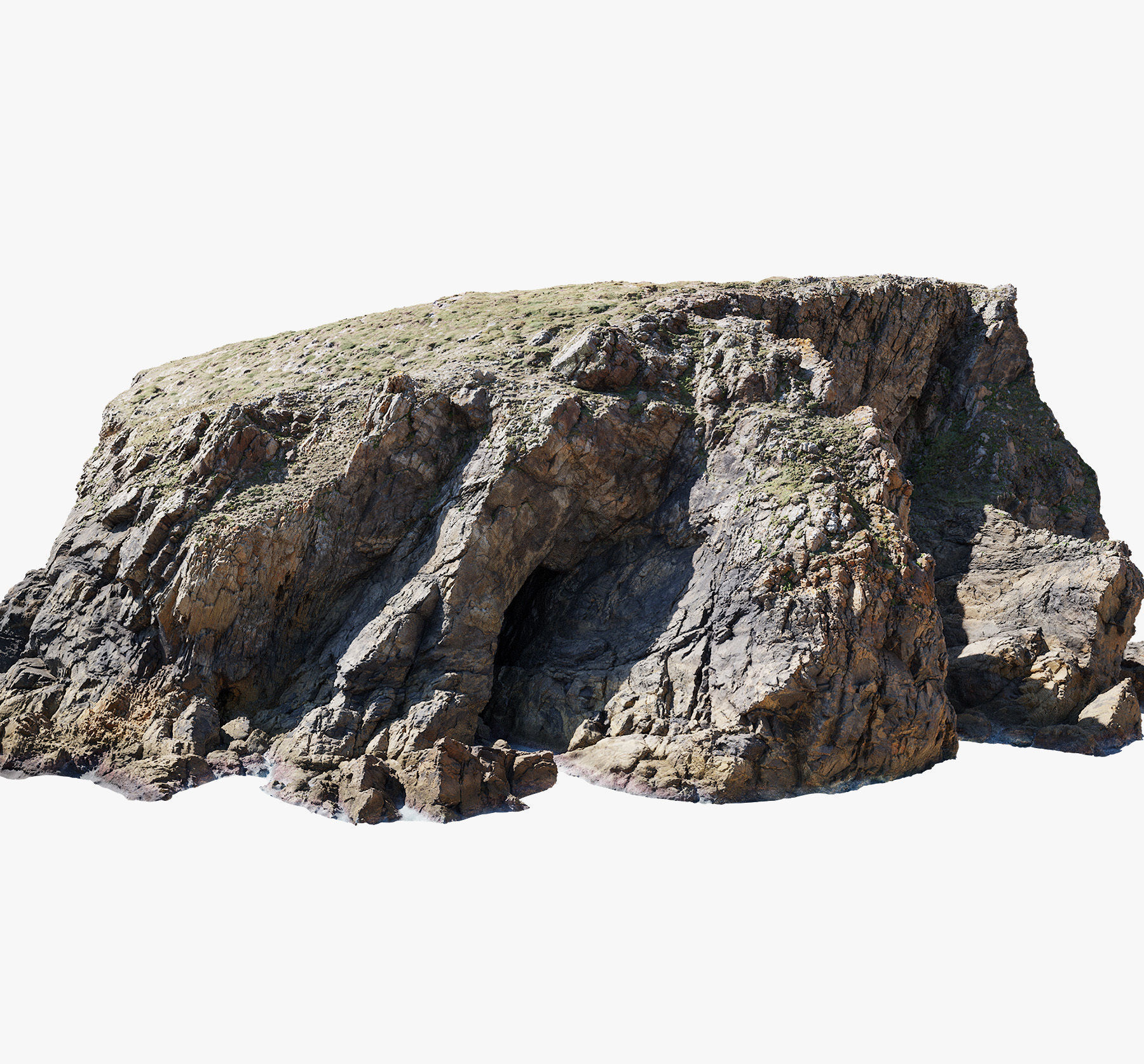 Large Coast Line Cliff PBR Scan 04 Low-poly 3D model_0