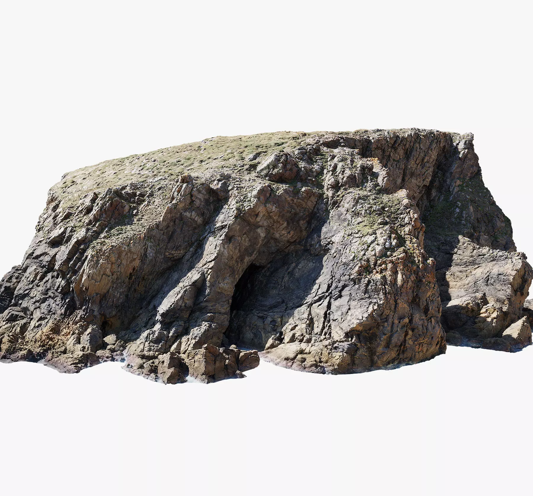 Large Coast Line Cliff PBR Scan 04 Low-poly 3D model_0