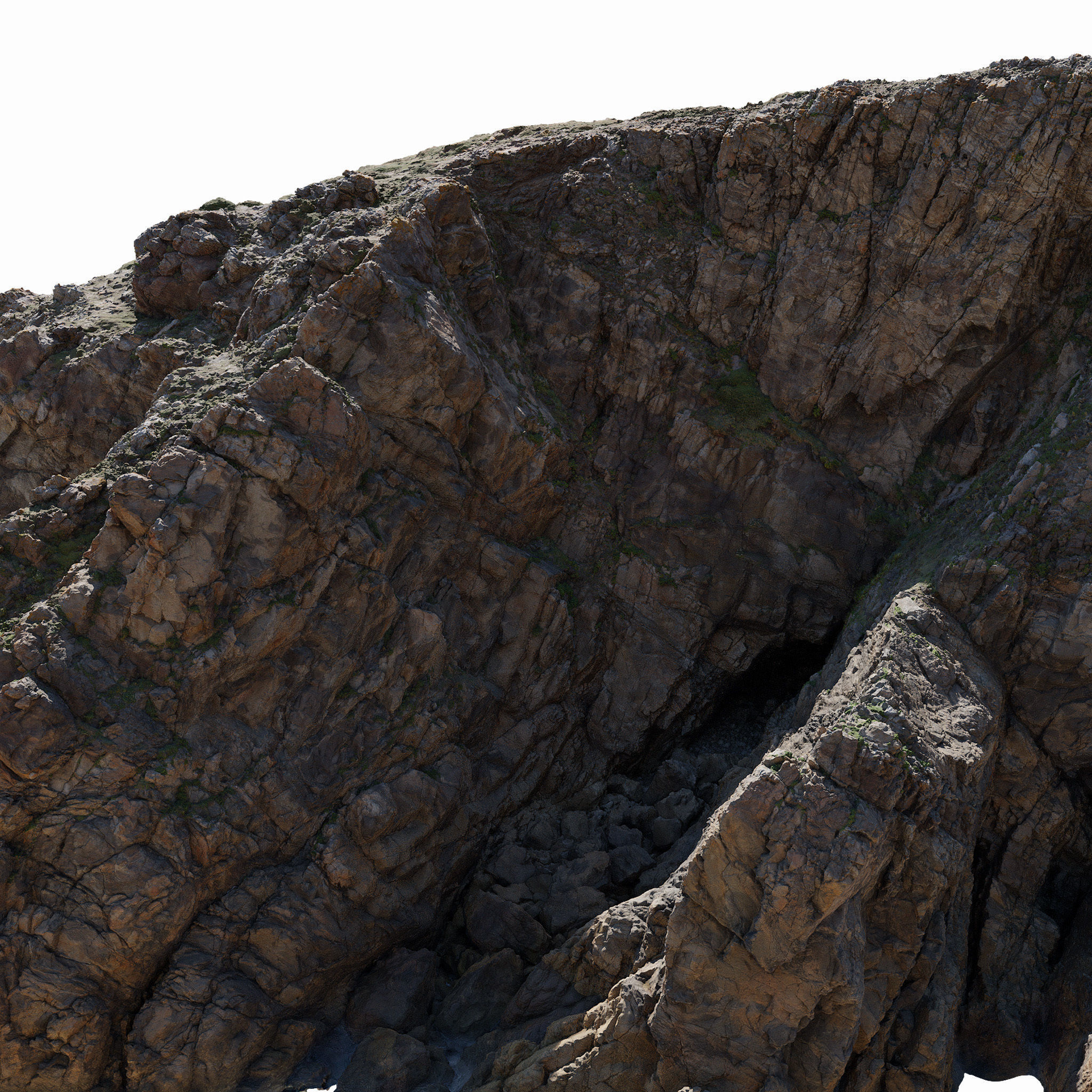 Large Coast Line Cliff PBR Scan 04 Low-poly 3D model_10
