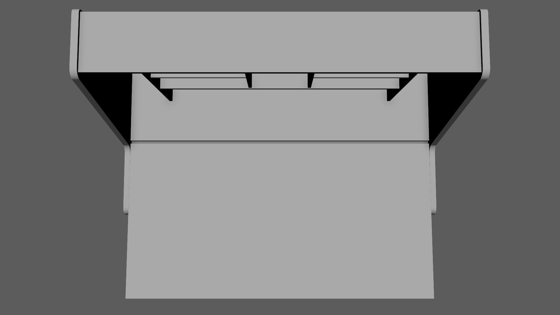 Mid-Century Writing Bureau Desk 1960s Low-poly 3D model_11