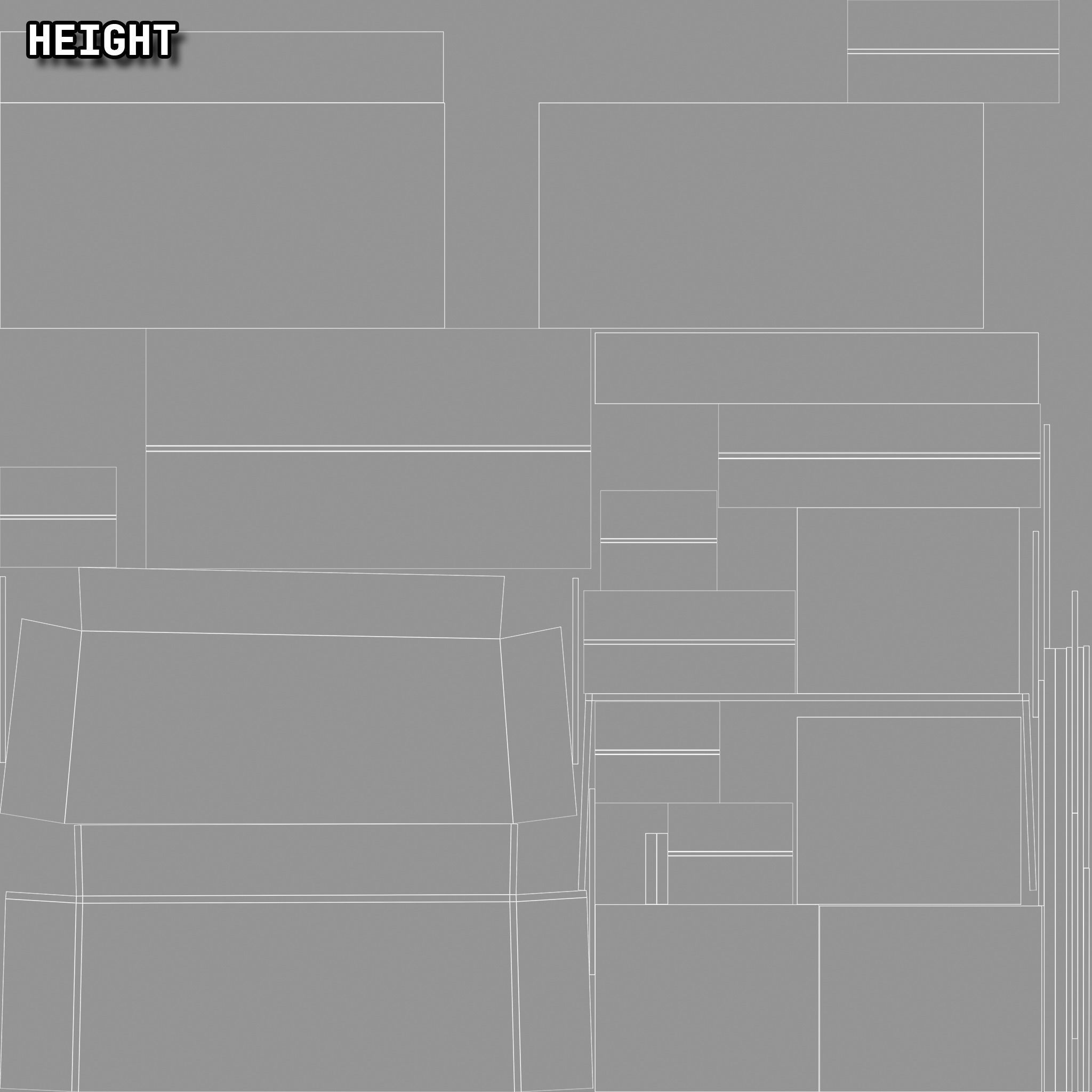 Mid-Century Writing Bureau Desk 1960s Low-poly 3D model_39