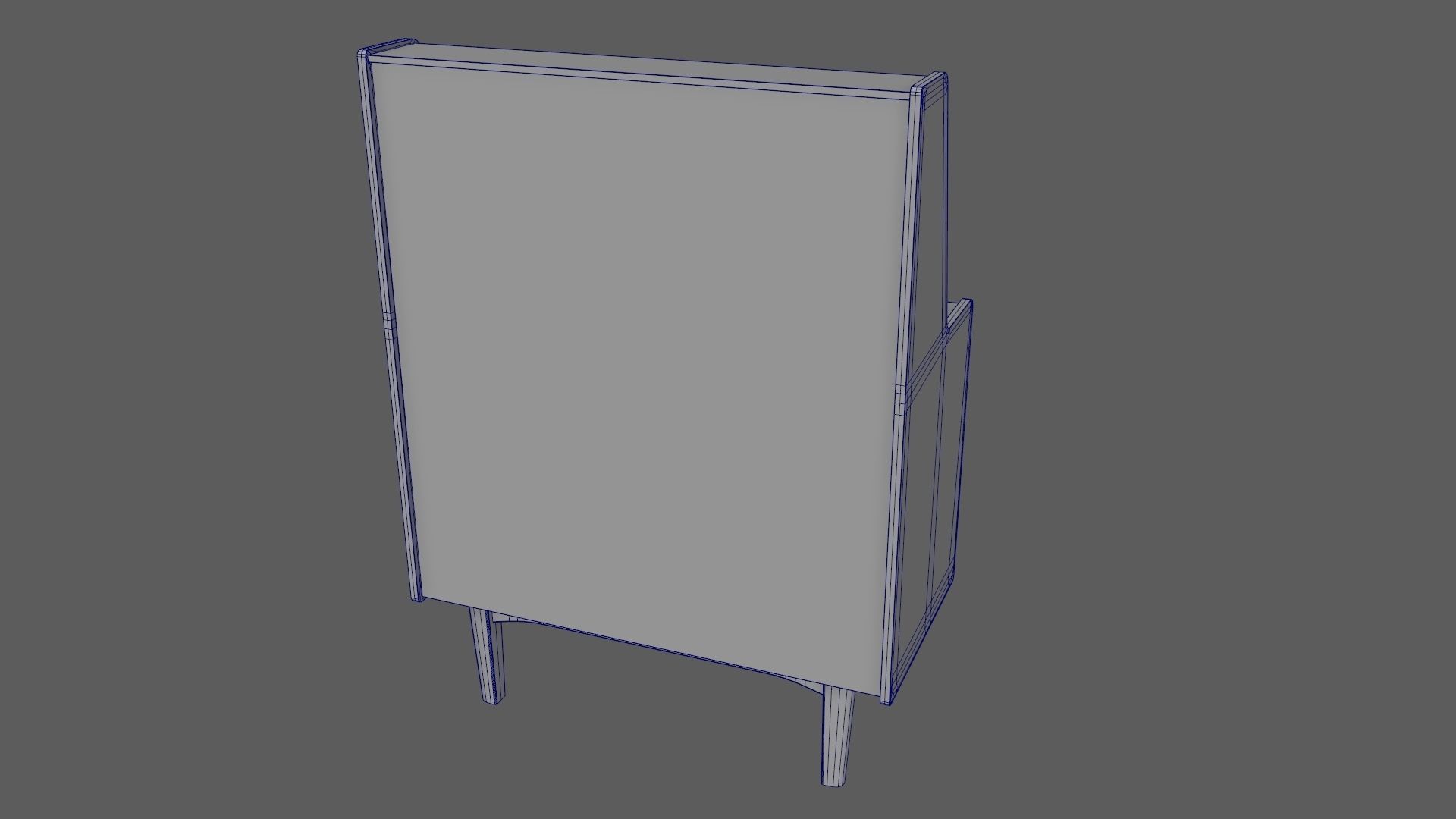 Mid-Century Writing Bureau Desk 1960s Low-poly 3D model_28