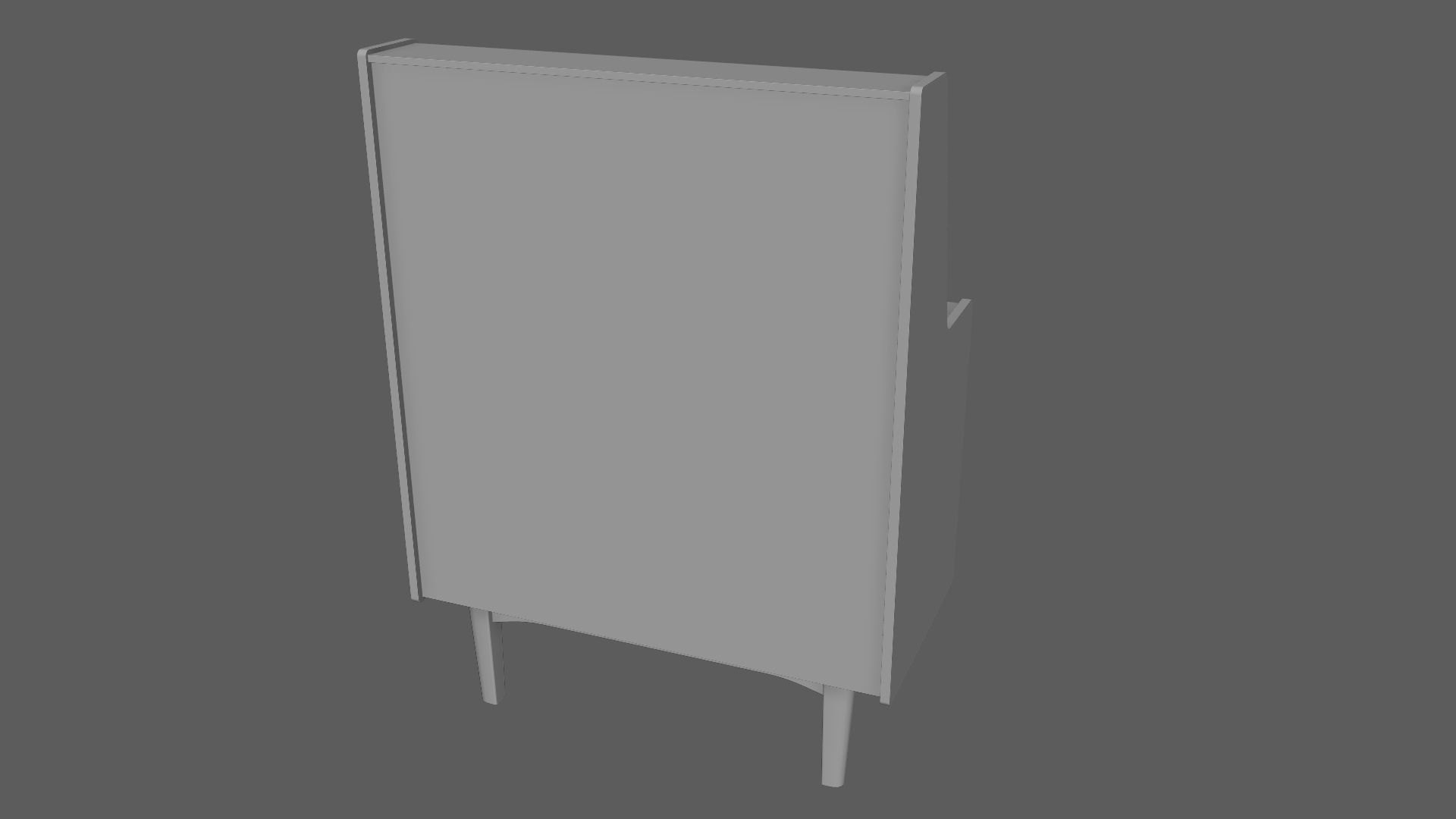 Mid-Century Writing Bureau Desk 1960s Low-poly 3D model_26