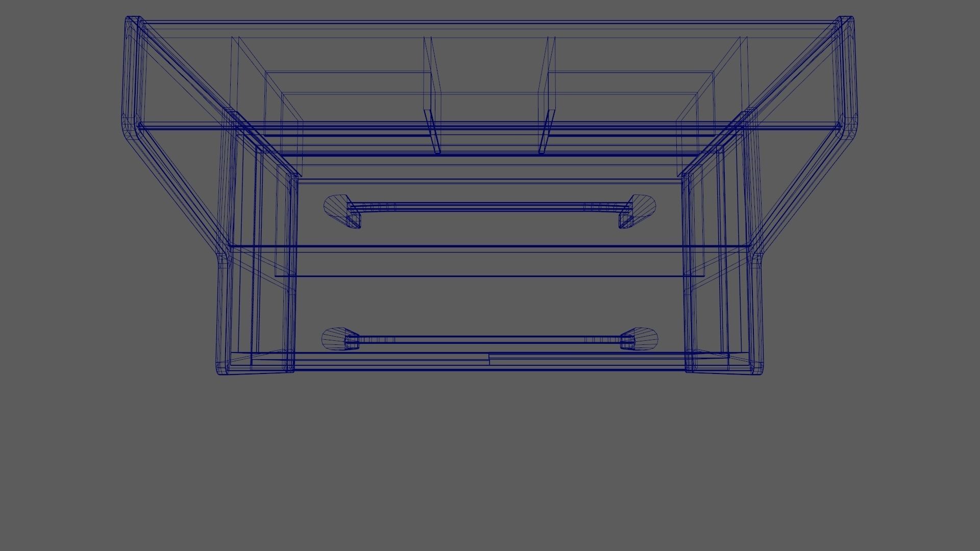 Mid-Century Writing Bureau Desk 1960s Low-poly 3D model_14