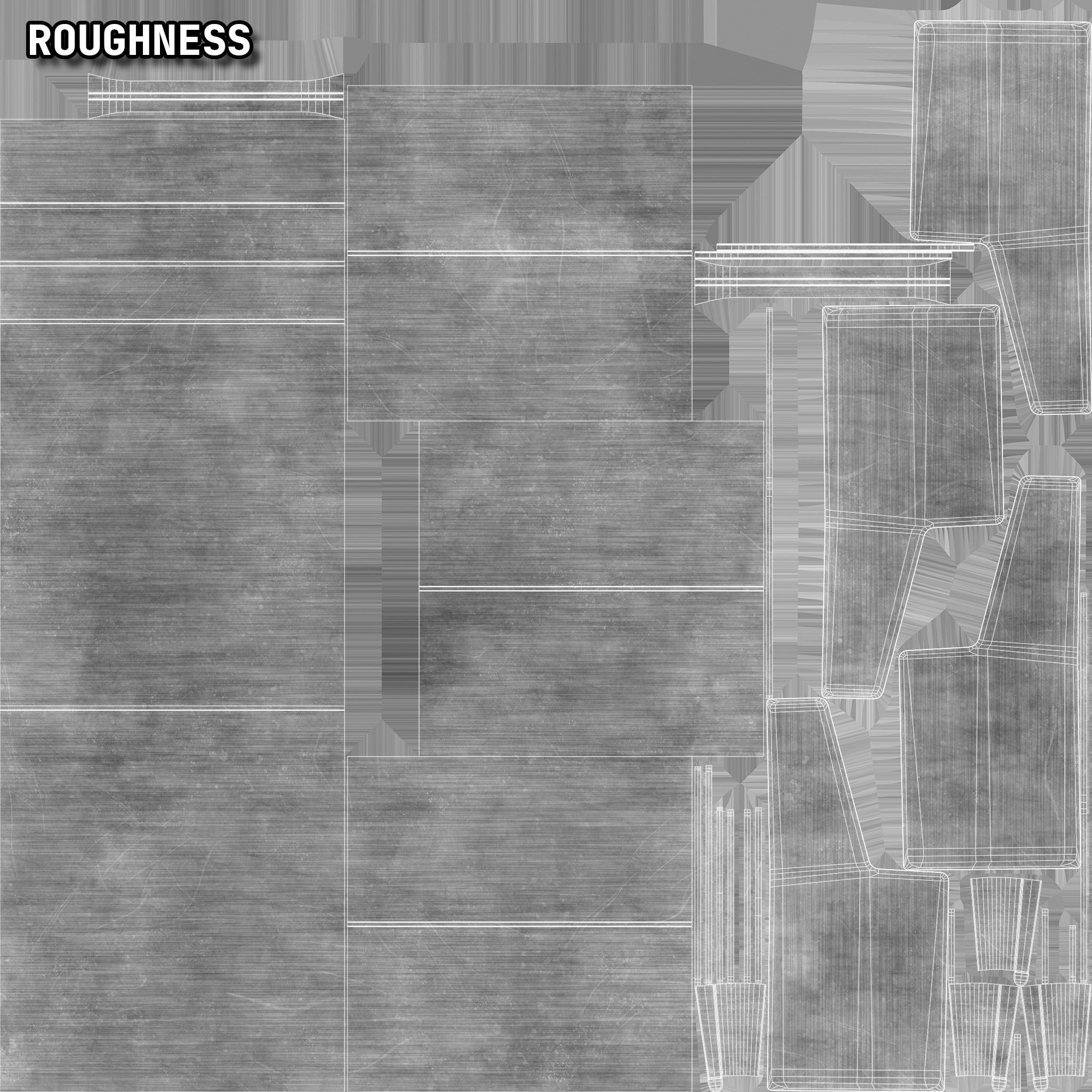 Mid-Century Writing Bureau Desk 1960s Low-poly 3D model_36