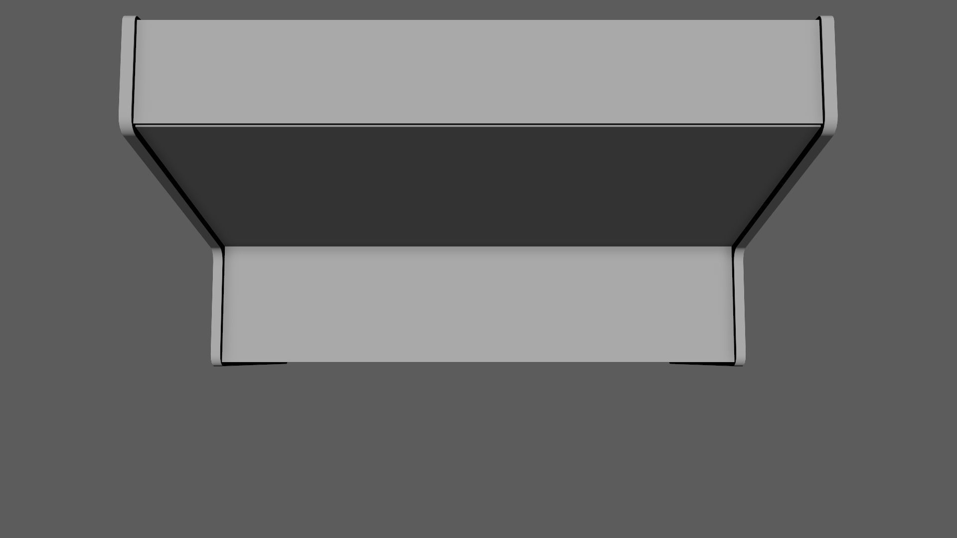 Mid-Century Writing Bureau Desk 1960s Low-poly 3D model_10