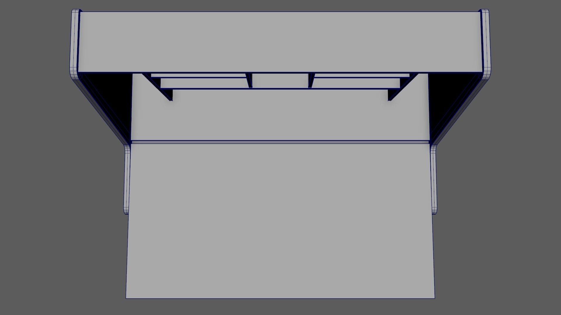 Mid-Century Writing Bureau Desk 1960s Low-poly 3D model_13