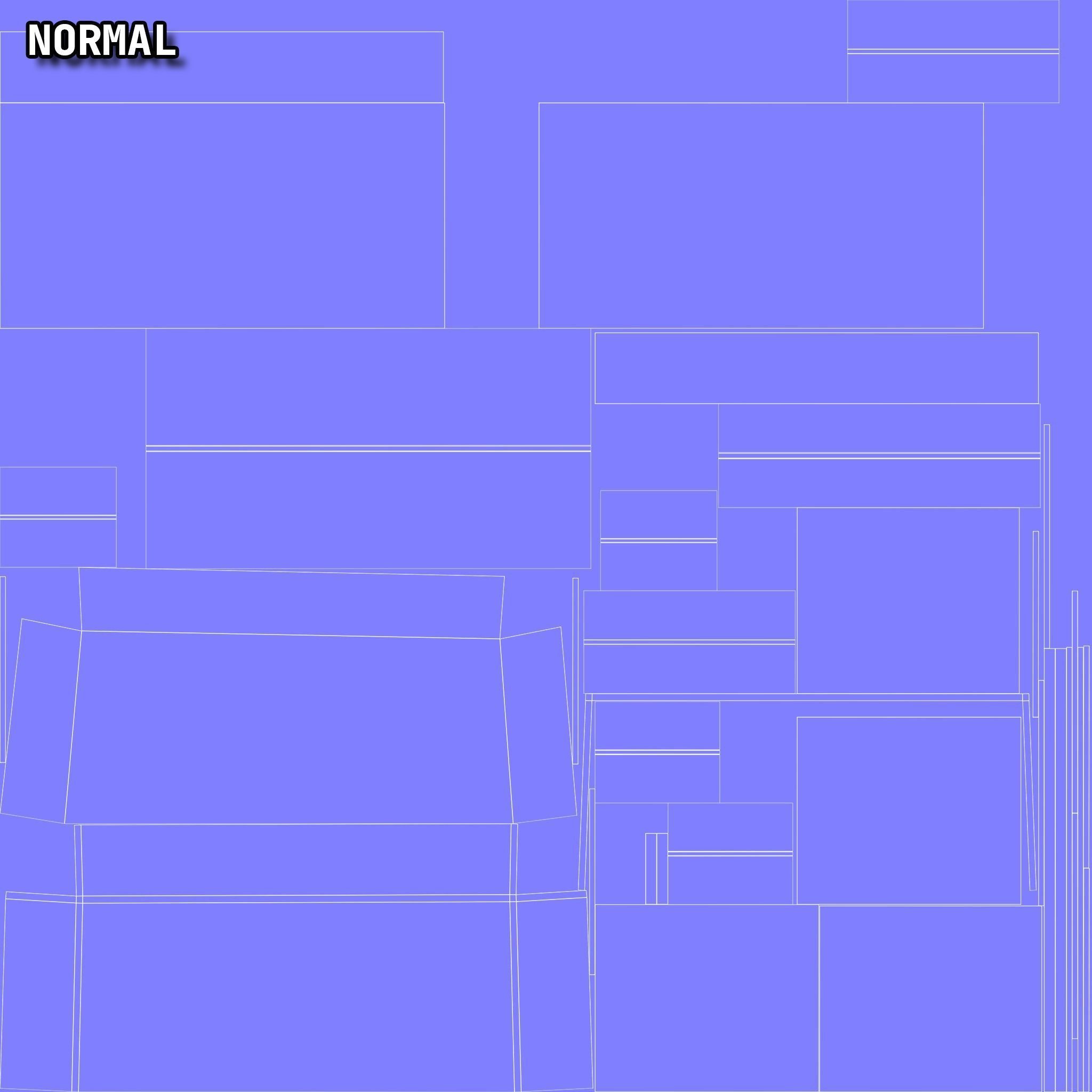 Mid-Century Writing Bureau Desk 1960s Low-poly 3D model_41